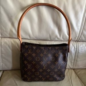 Authentic Louis Vuitton LV Shoulder Bag  Looping MM Browns Monogram Made in USA